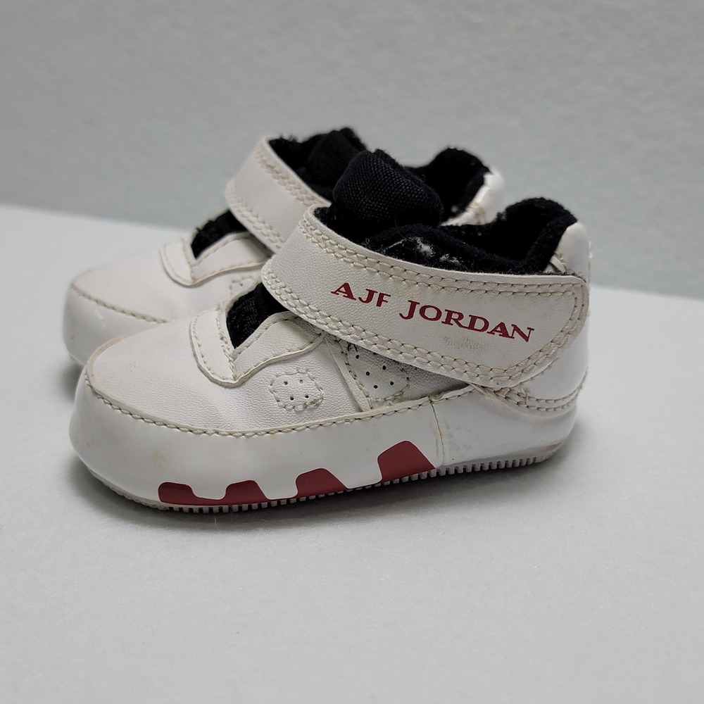 Nike Air Jordan AJF 9 size 1c infant/toddler shoes white red and black 2008
